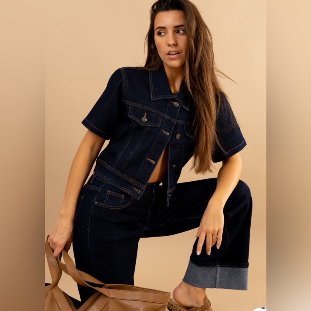 Dark Blue Denim Women's Jean Jacket